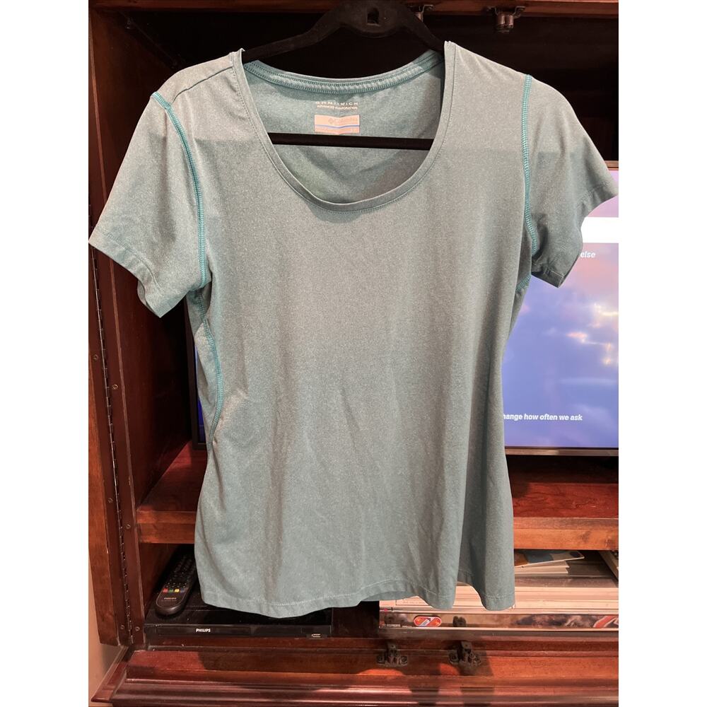 Columbia Sportswear Womens Omni-Wick EVAP Crewneck Shirt Short Sleeve Teal S/P